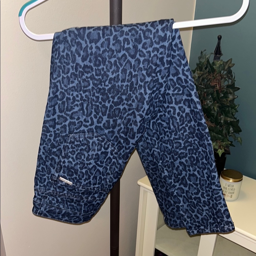 Michael Kors Blue Animal Print Jeans